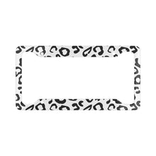 Load image into Gallery viewer, Cheetah Leopard Pattern Print License Plate Frame - Black and White
