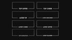 ANIMATED TWITCH STREAM LABELS Black White Gradient - Set of 8
