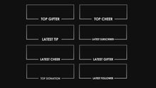 Load and play video in Gallery viewer, ANIMATED TWITCH STREAM LABELS Black White Gradient - Set of 8
