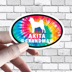 Dog Grandma - ANY Dog Tie Dye Oval Sticker (Pick ANY Dog)- Dog Grandparent - Dog Grandmas, Mama, Tita, Abuela, Granny