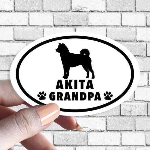 Dog Grandpa - ANY Dog Black and White Oval Sticker (Pick ANY Dog)- Dog Grandparent - Dog Grandpas, Papa, Abuelo, Pappy