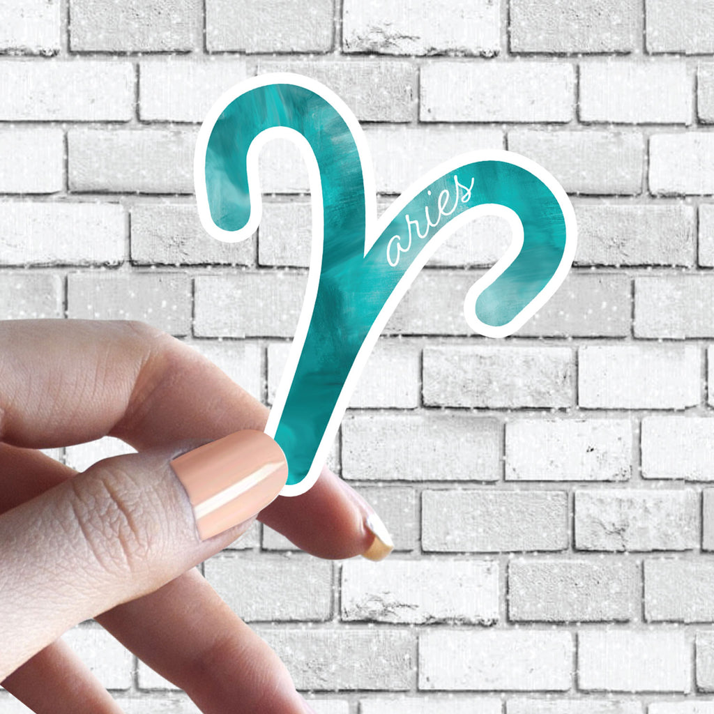 Zodiac Sign Sticker - w/ Cute Cursive Writing