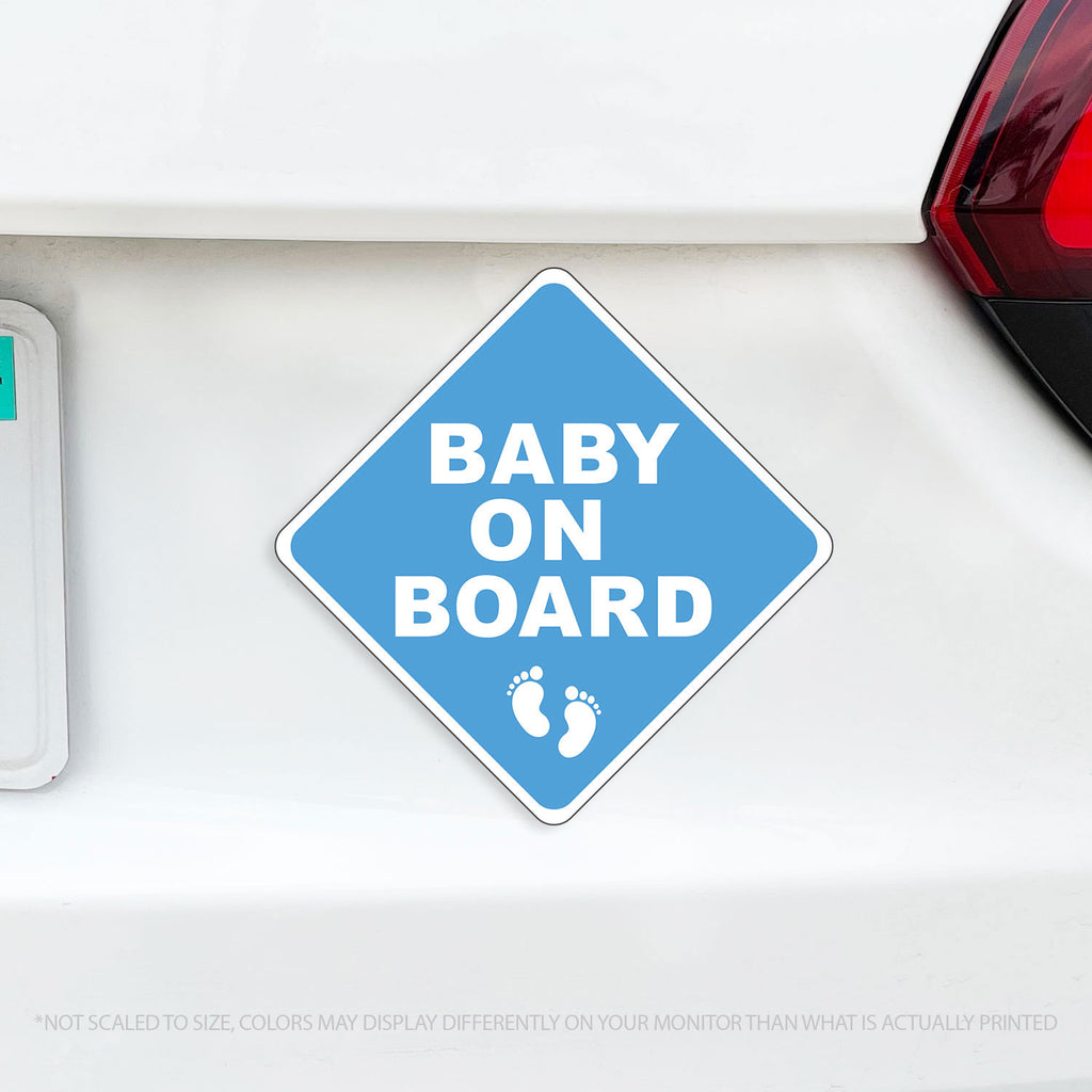 Baby On Board Caution Magnet w/ Baby Feet - Several Colors Available