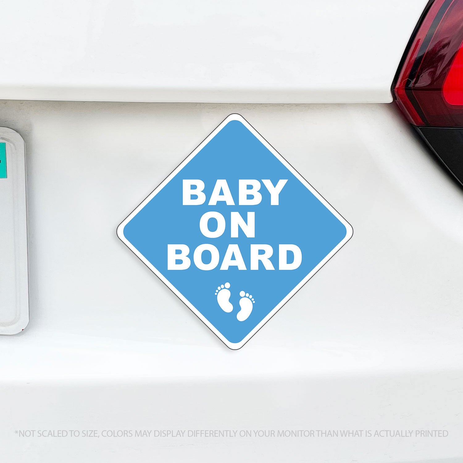 Baby On Board Caution Magnet w/ Baby Feet - Several Colors Available