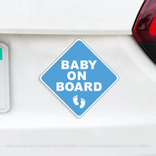 Load image into Gallery viewer, Baby On Board Caution Magnet w/ Baby Feet - Several Colors Available
