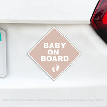 Load image into Gallery viewer, Baby On Board Caution Magnet w/ Baby Feet - Several Colors Available
