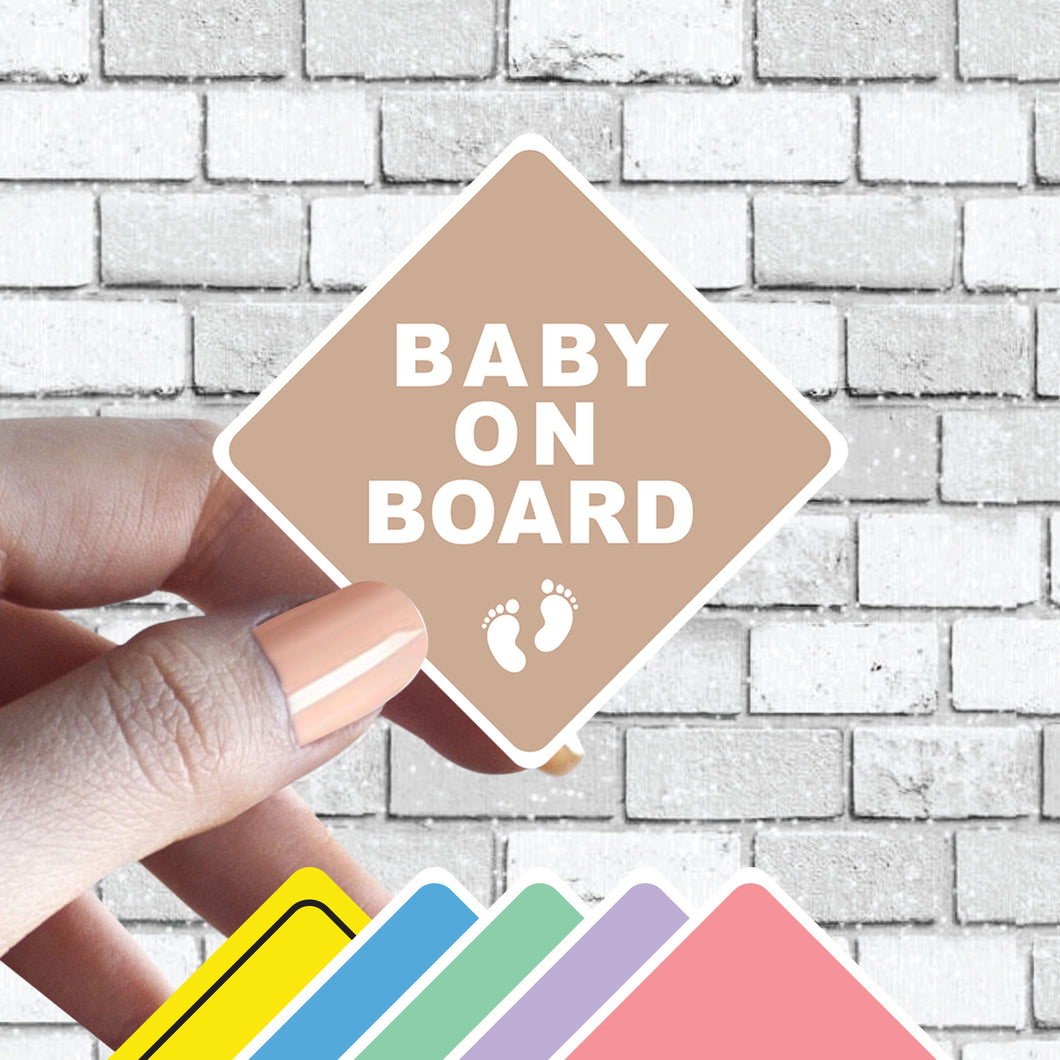 Baby On Board Caution Sticker - Several Colors Available - Several Color Options Available