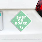 Baby On Board Caution Magnet w/ Baby Feet - Several Colors Available