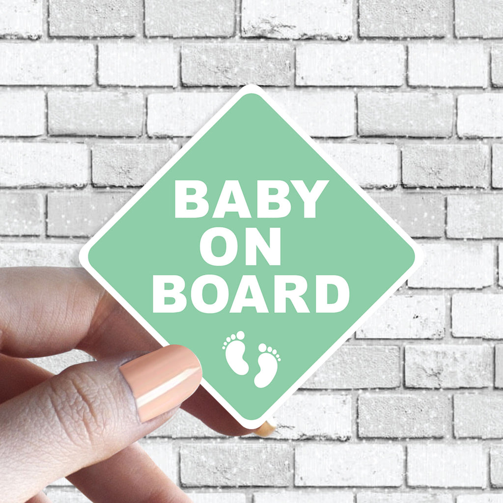 Baby On Board Caution Sticker - Several Colors Available - Several Color Options Available