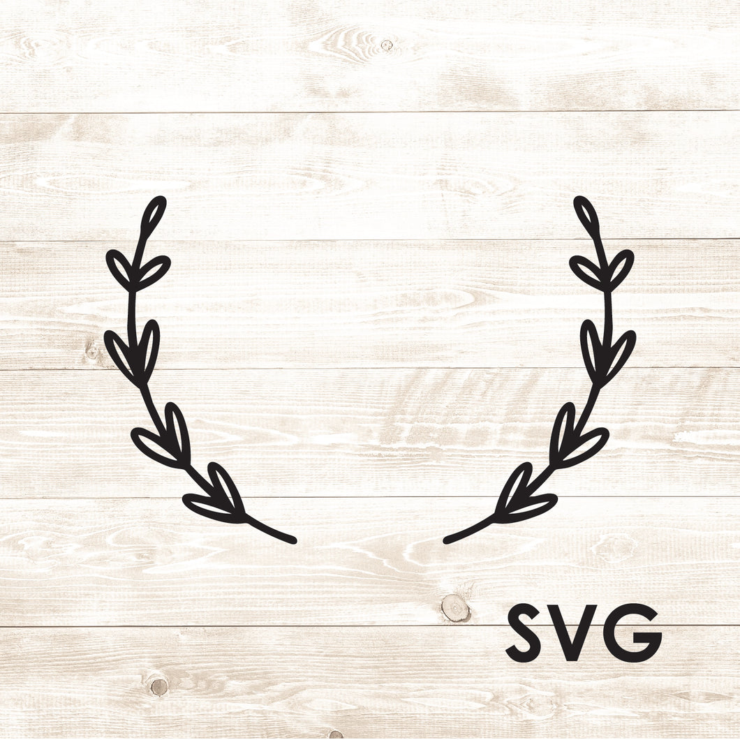 Branches with Leaves Monogram - SVG - Digital Download