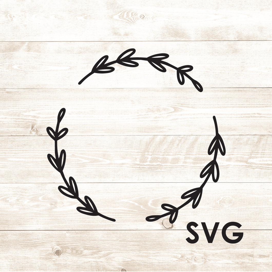 Branch with Leaves Monogram - SVG - Digital Download