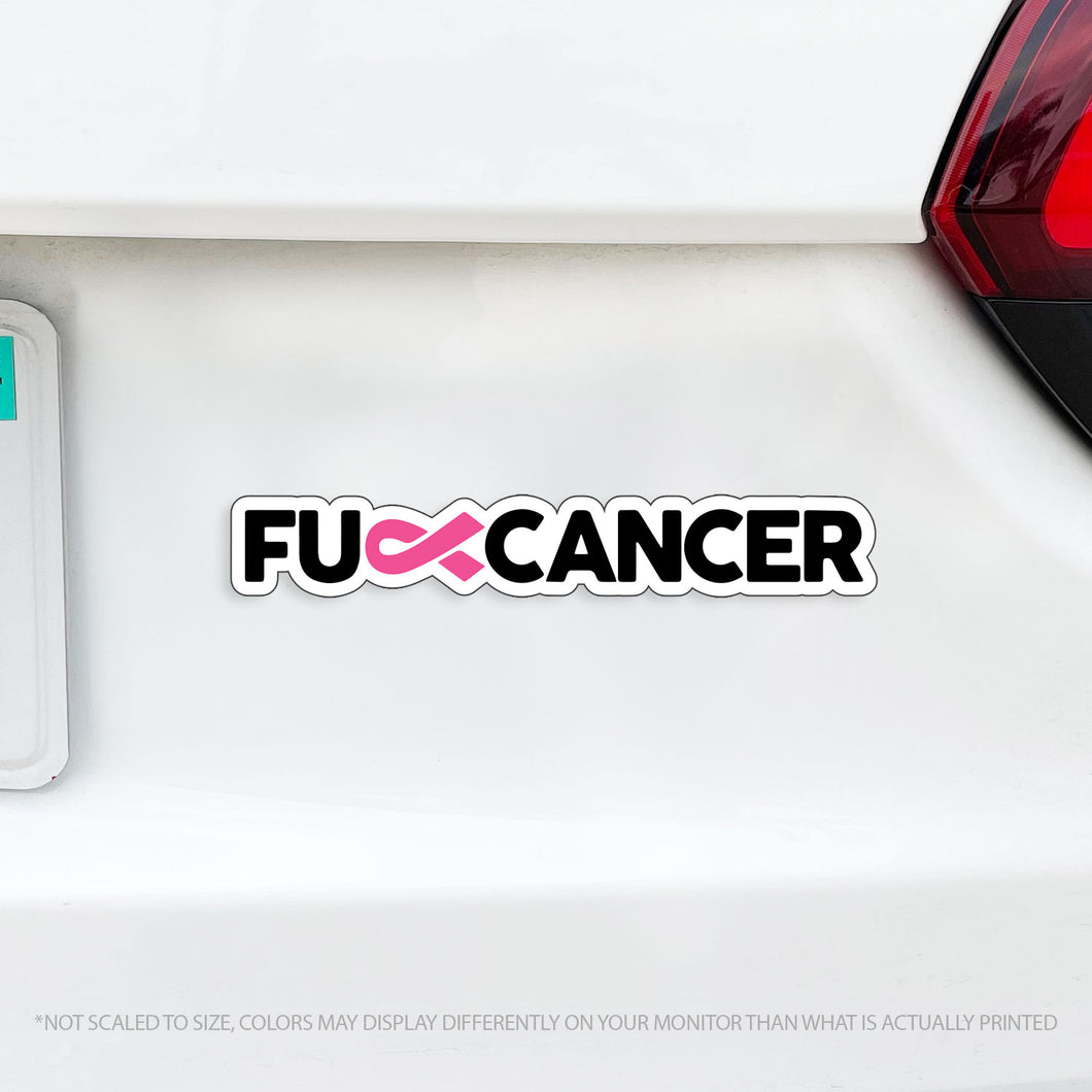 F Cancer Horizontal Magnet - Fuck Cancer - Several Ribbon Colors