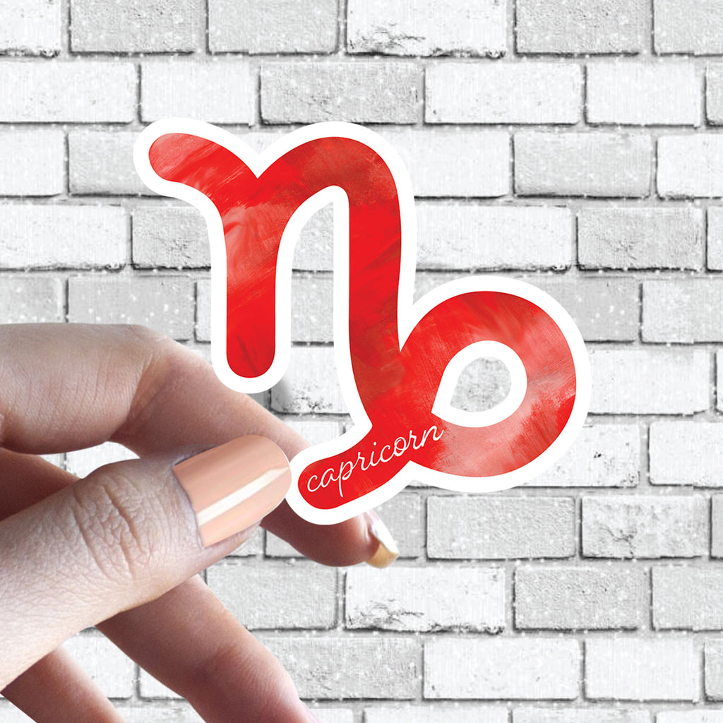 Zodiac Sign Sticker - w/ Cute Cursive Writing