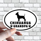 Dog Grandpa - ANY Dog Black and White Oval Sticker (Pick ANY Dog)- Dog Grandparent - Dog Grandpas, Papa, Abuelo, Pappy