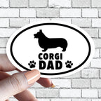 Dog Dad - ANY Dog Black and White Oval Sticker (Pick ANY Dog)- Dog Parent - Dog Dads