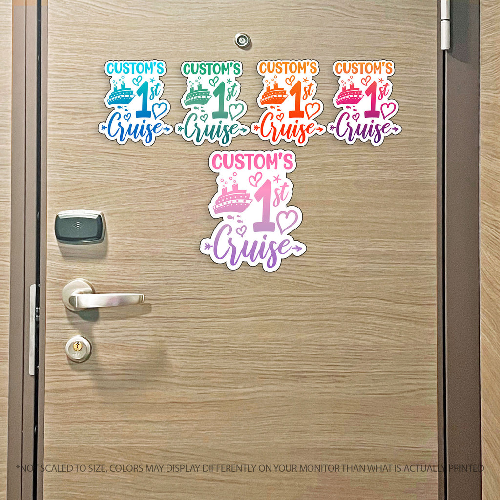 My First Cruise - Colorful Cruise Magnet with Custom Name - First Timer - Several Colors