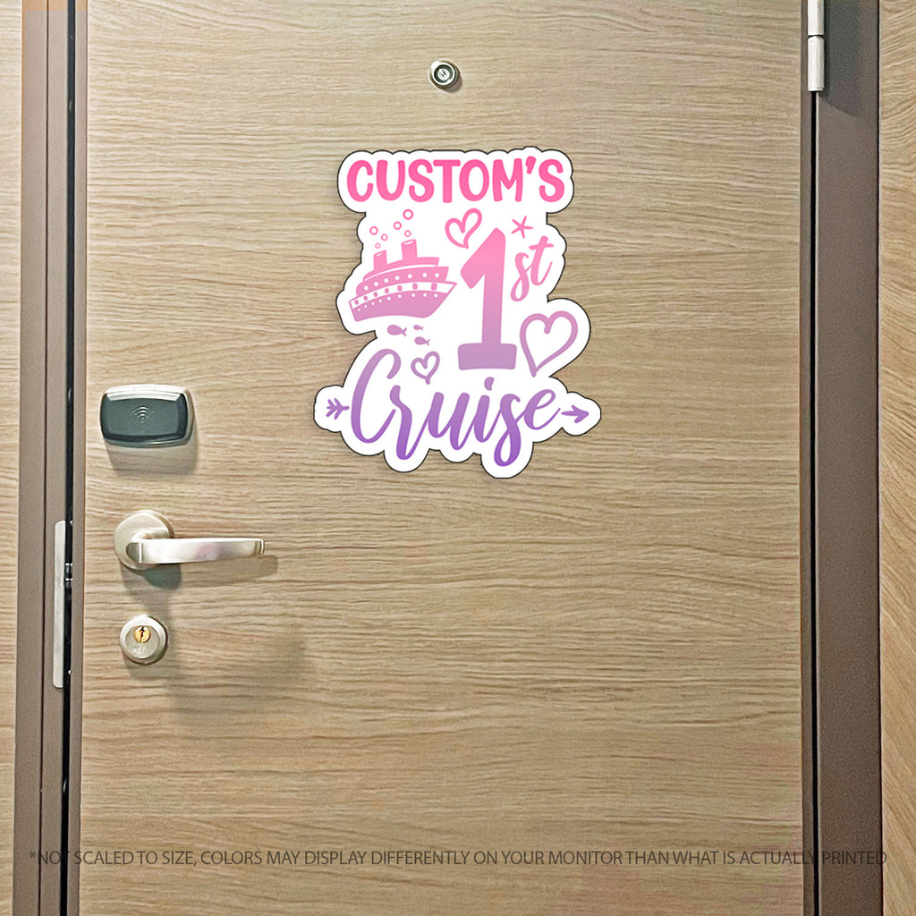 My First Cruise - Colorful Cruise Magnet with Custom Name - First Timer - Several Colors