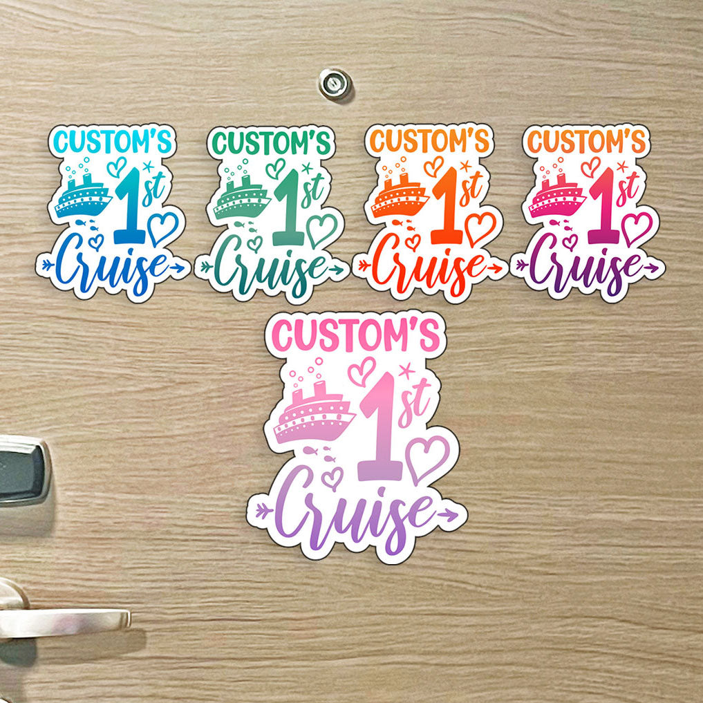 My First Cruise - Colorful Cruise Magnet with Custom Name - First Timer - Several Colors