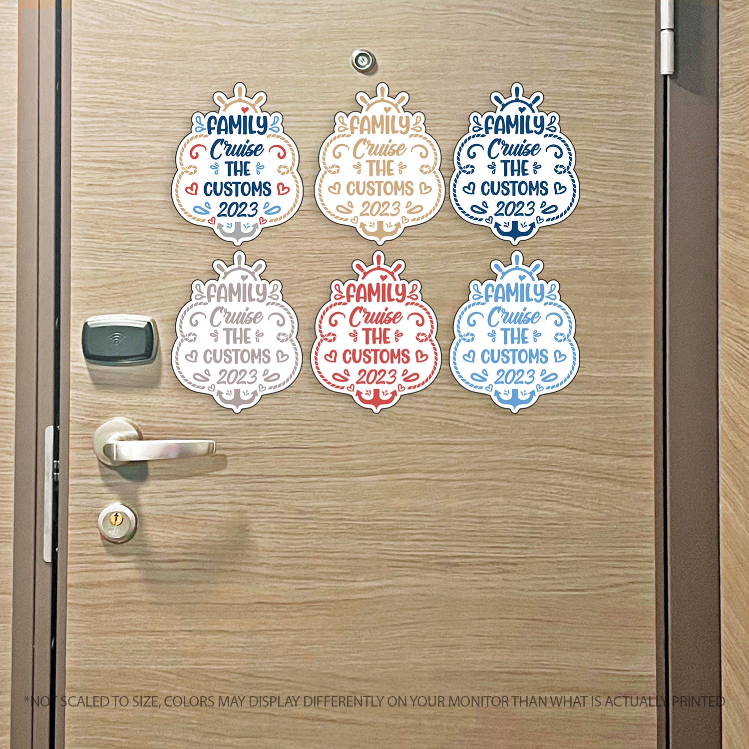 Custom Family Name Trip w/ Anchor & Hearts - Custom Cruise Magnet - Several Colors