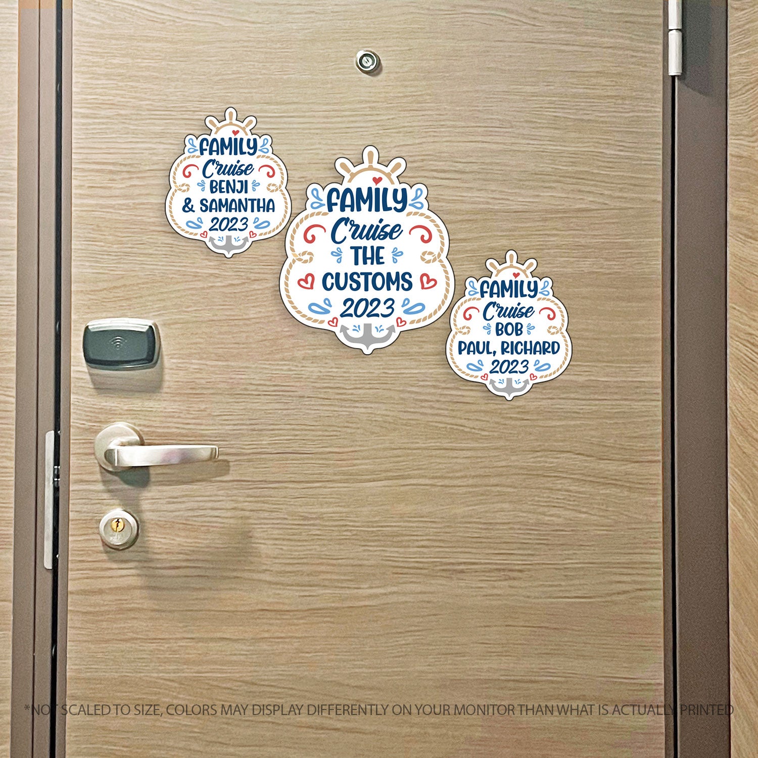 Custom Family Name Trip w/ Anchor & Hearts - Custom Cruise Magnet - Several Colors