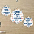 Custom Family Name Trip w/ Anchor & Hearts - Custom Cruise Magnet - Several Colors