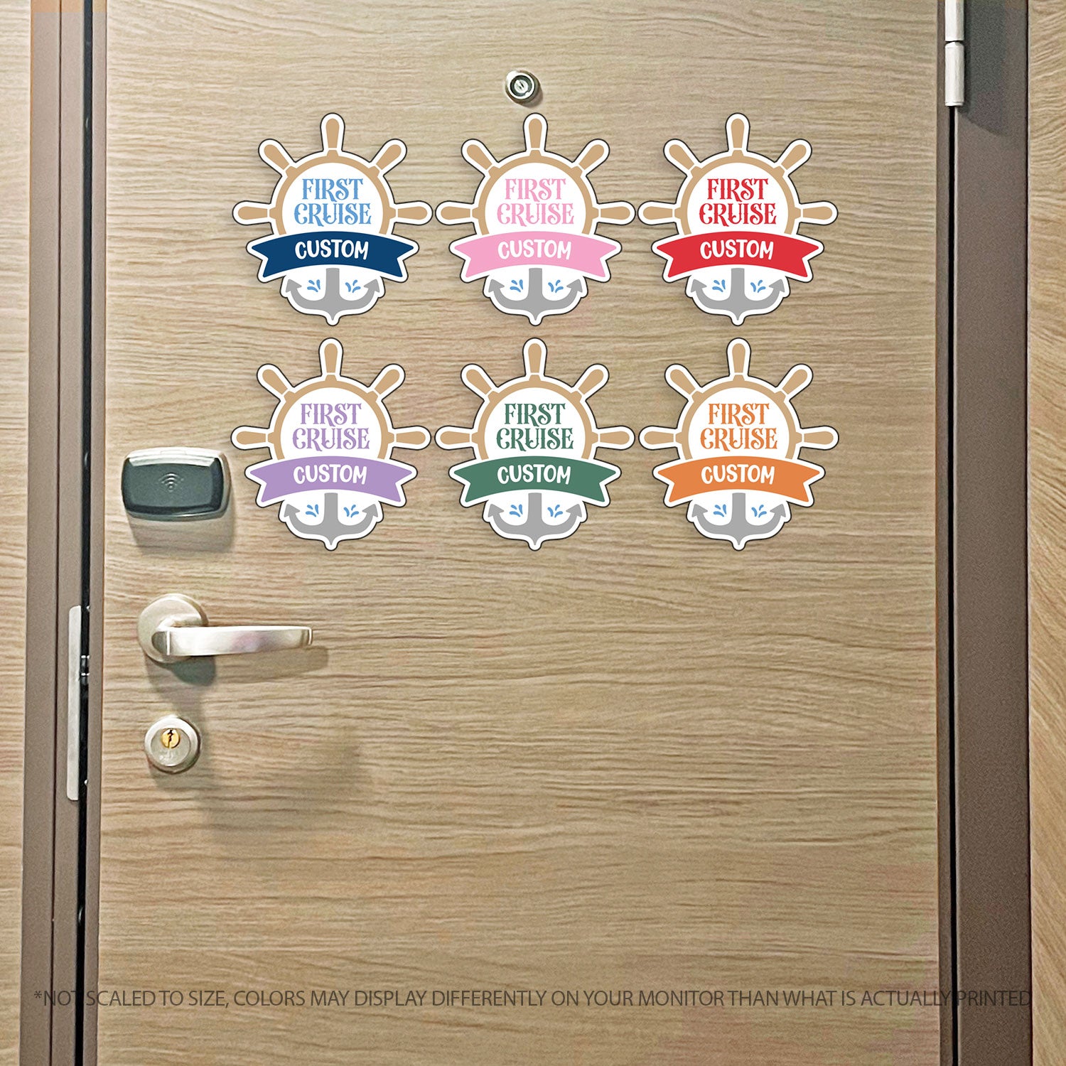Custom First Cruise Custom Name w/ Anchor & Helm - Custom Cruise Magnet - Several Colors