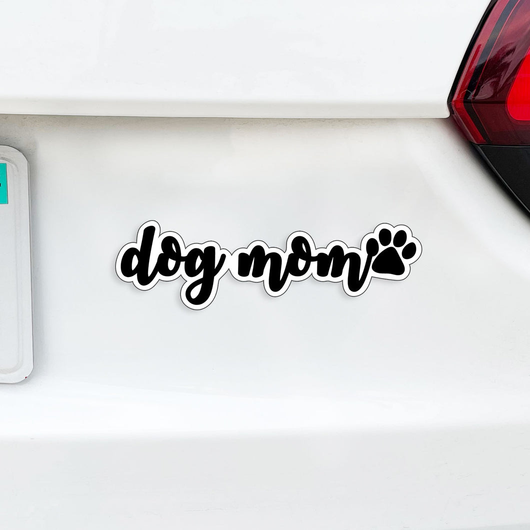 Awesome Dog Mom Magnet - w/ Dog Paw in Cute Cursive Writing