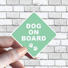 Load image into Gallery viewer, Dog on Board Caution Sticker - Several Colors Available - Several Color Options Available
