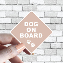 Load image into Gallery viewer, Dog on Board Caution Sticker - Several Colors Available - Several Color Options Available
