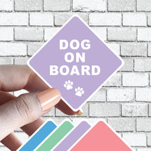 Load image into Gallery viewer, Dog on Board Caution Sticker - Several Colors Available - Several Color Options Available
