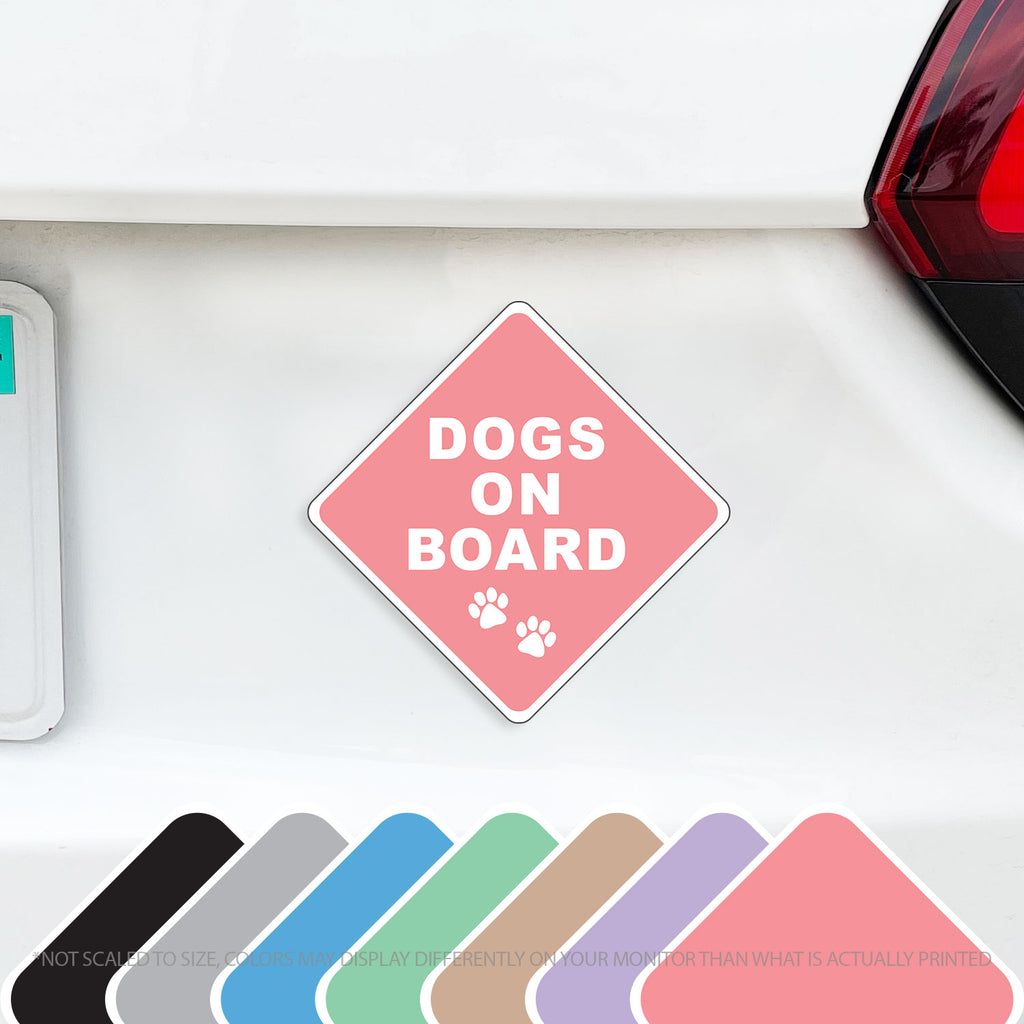 Dog On Board Caution Magnet - Dogs on Board - Several Colors Available