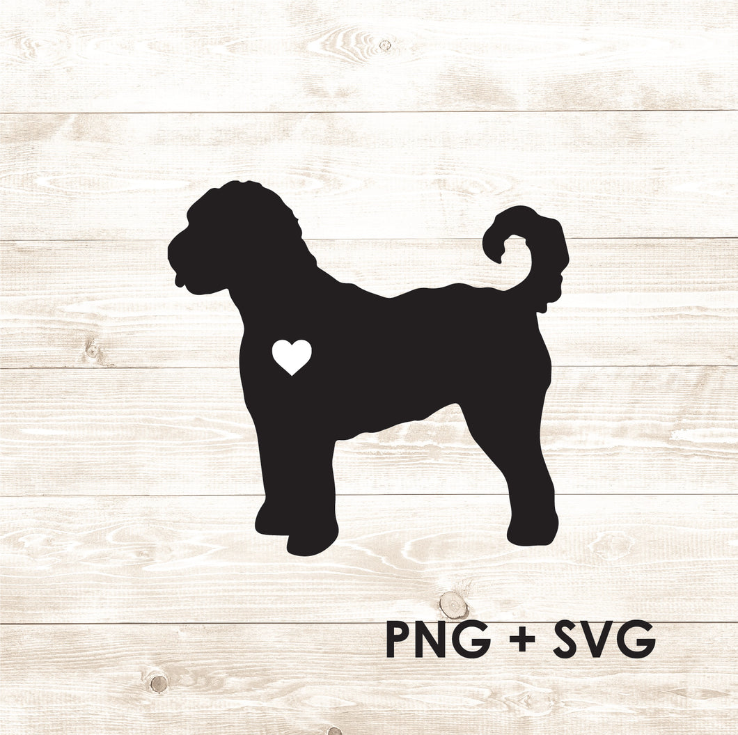 Doodle Dog Heart- SVG + PNG - Digital Download