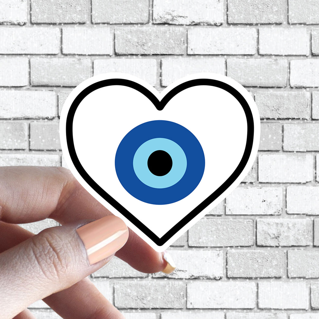 Evil Eye Heart Cartoon Eye Supernatural Protection Sticker