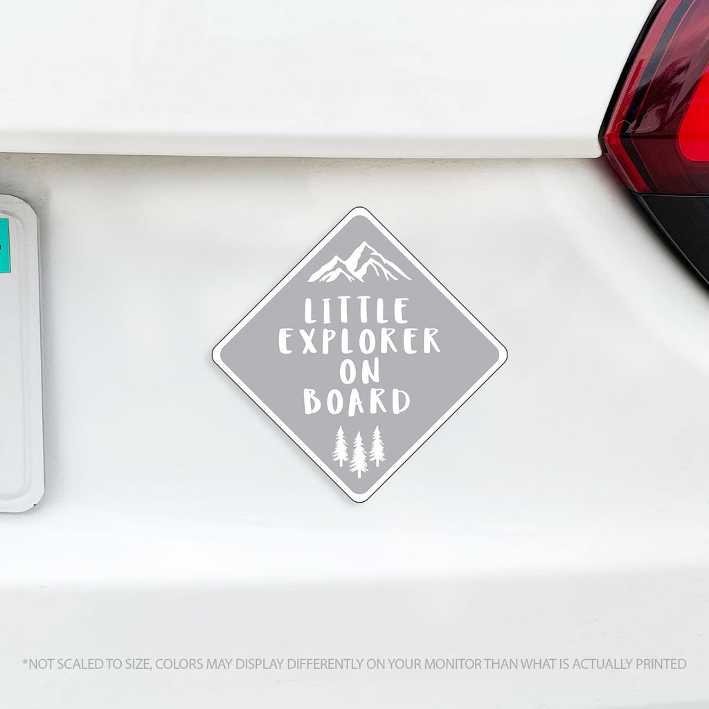 Little Explorer on Board - Baby On Board Caution Car Magnet - Several Colors Available