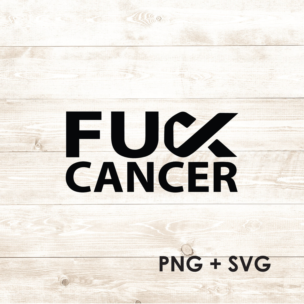 Fuck Cancer Ribbon - SVG - Digital Download-Digital Download-Too Sweet SVGs