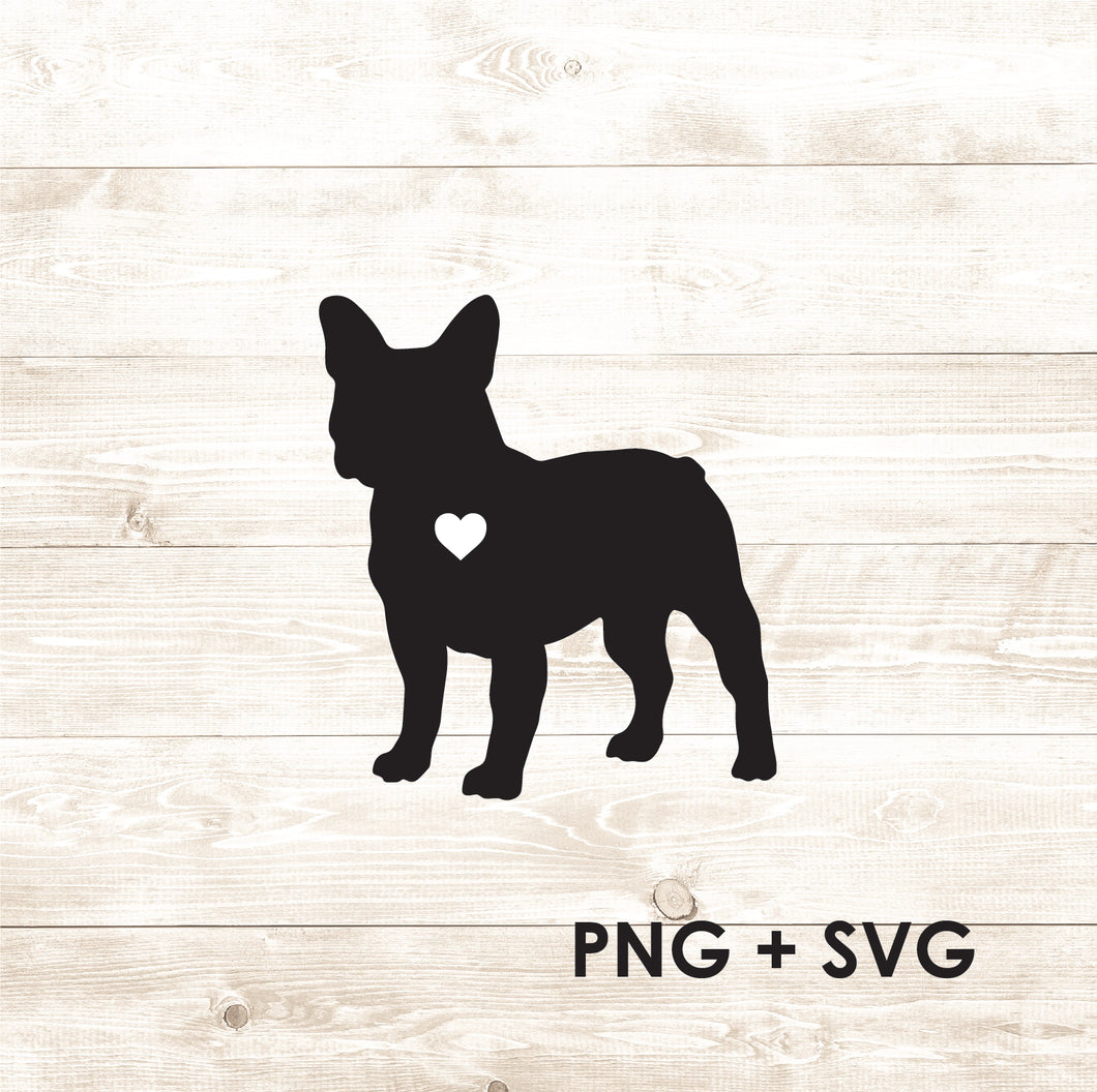 Frenchie - French Bulldog - SVG + PNG - Digital Download