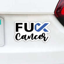 Load image into Gallery viewer, F Cancer FU Cancer Cursive Ribbon Magnet - FU Cancer Ribbon - Several Colors Available
