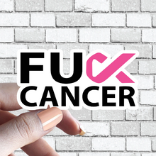 Load image into Gallery viewer, F*Ck Cancer FU Cancer Ribbon Fuck Cancer Sticker - Several Ribbon Colors
