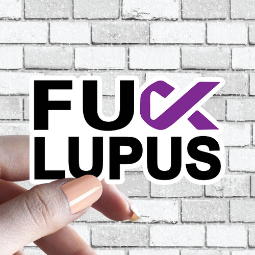 F*ck Lupus Fuck Lupus FU Lupus Purple Ribbon Sticker