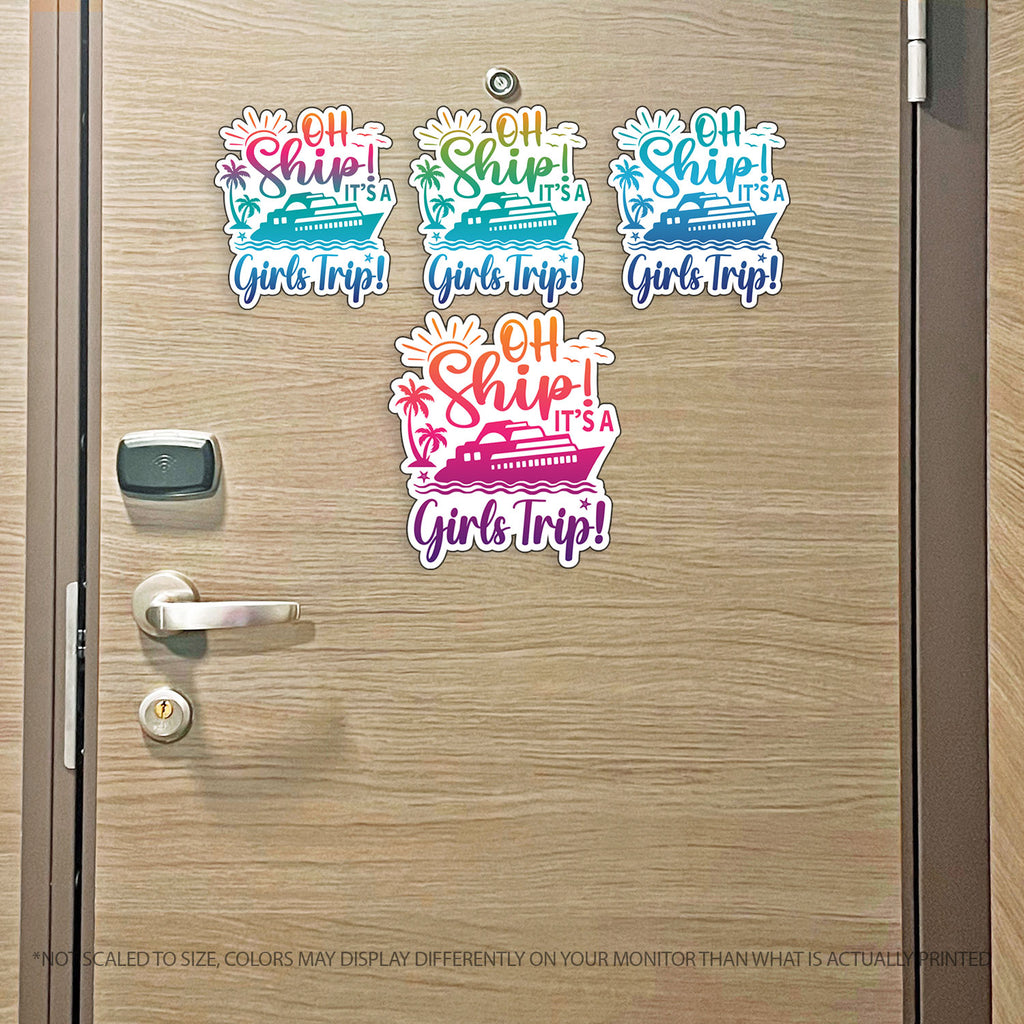 Girl Trip Cruise Magnet - Punny Oh Ship! It's a Girls Trip - Several Colors