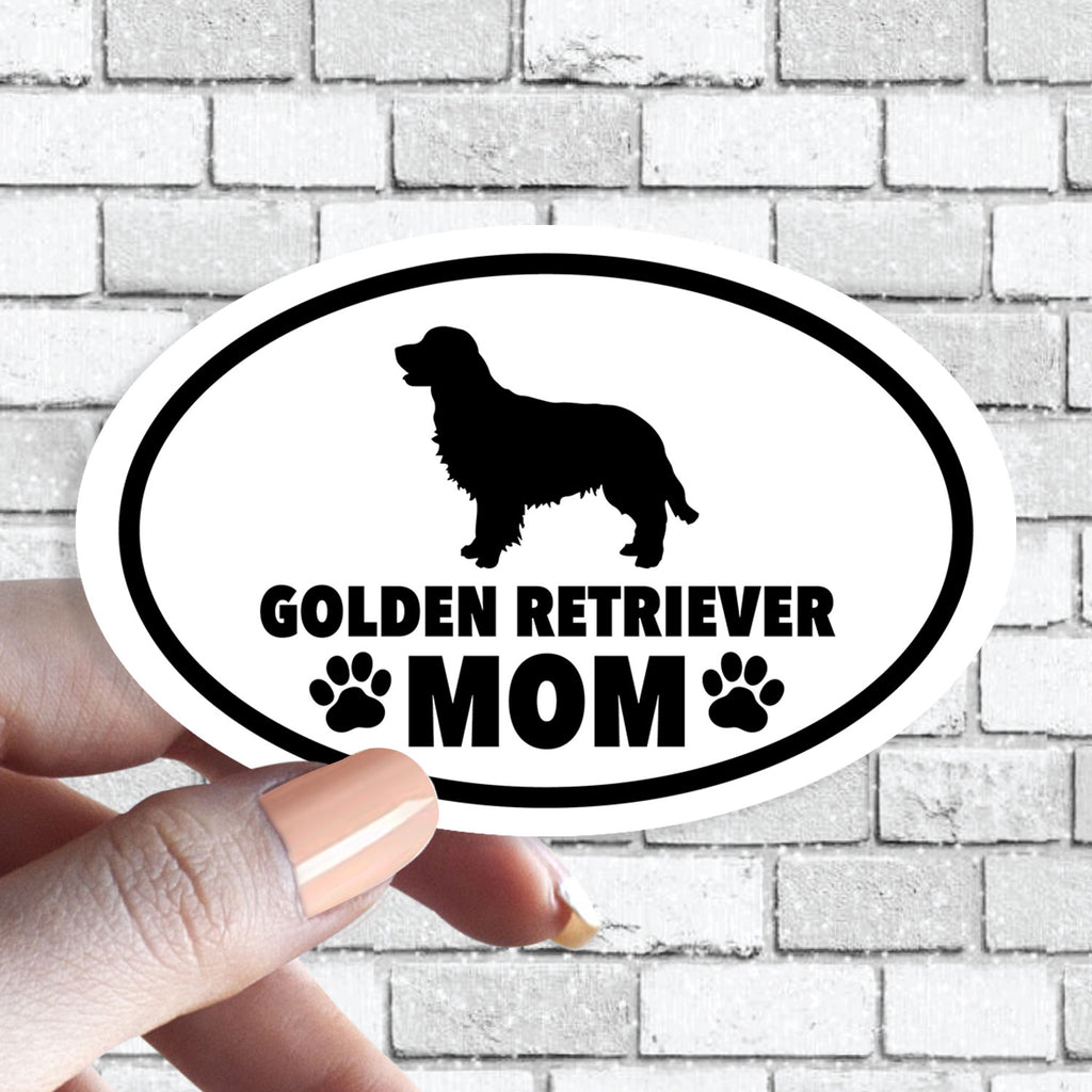 Dog Mom - ANY Dog Black and White Oval Sticker (Pick ANY Dog)- Dog Parent - Dog Moms