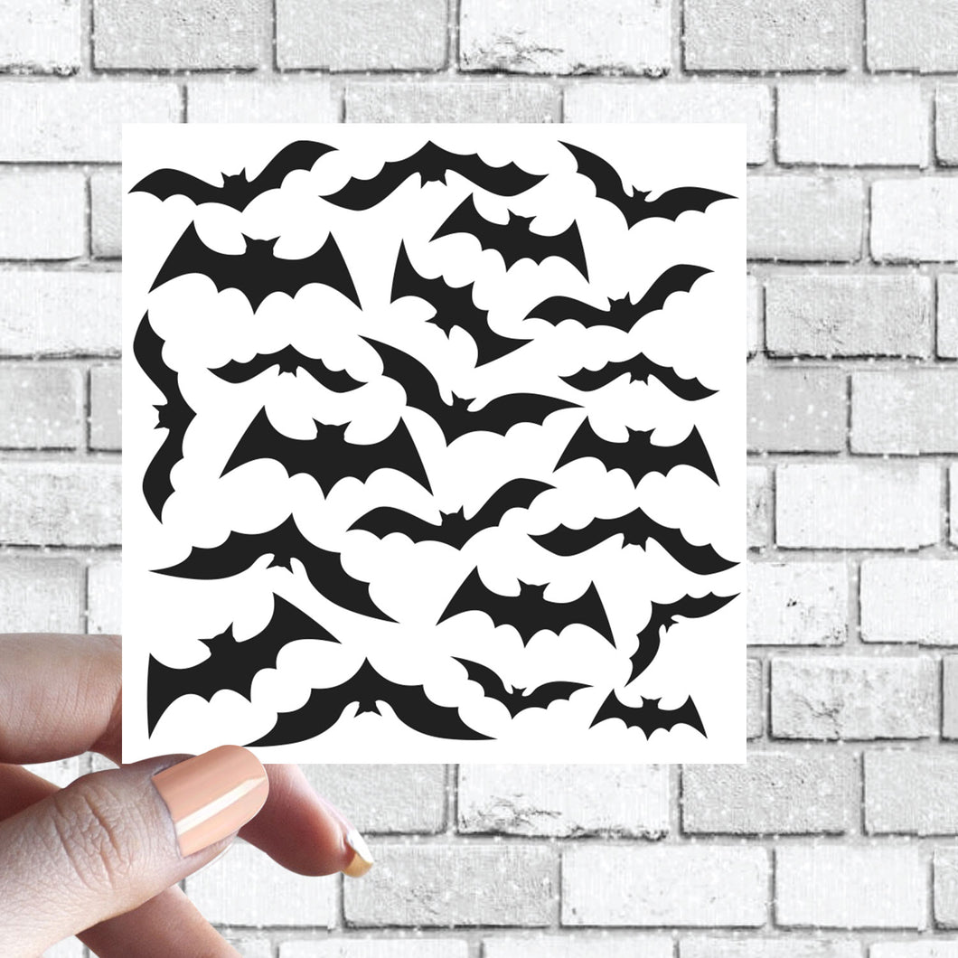 Sticker Sheet of 22 Bats Spooky Swarm of Bats Halloween Goth Emo Vinyl Decal Window decor Car Decal, Tumbler Decal, Laptop Decal, ETC