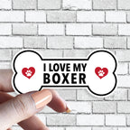 I Love My "Custom Text" - Dog Bone Sticker (Pick ANY Dog)- Dog Parent - Dog Grandparent