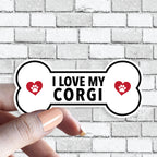 I Love My "Custom Text" - Dog Bone Sticker (Pick ANY Dog)- Dog Parent - Dog Grandparent
