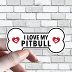 I Love My "Custom Text" - Dog Bone Sticker (Pick ANY Dog)- Dog Parent - Dog Grandparent