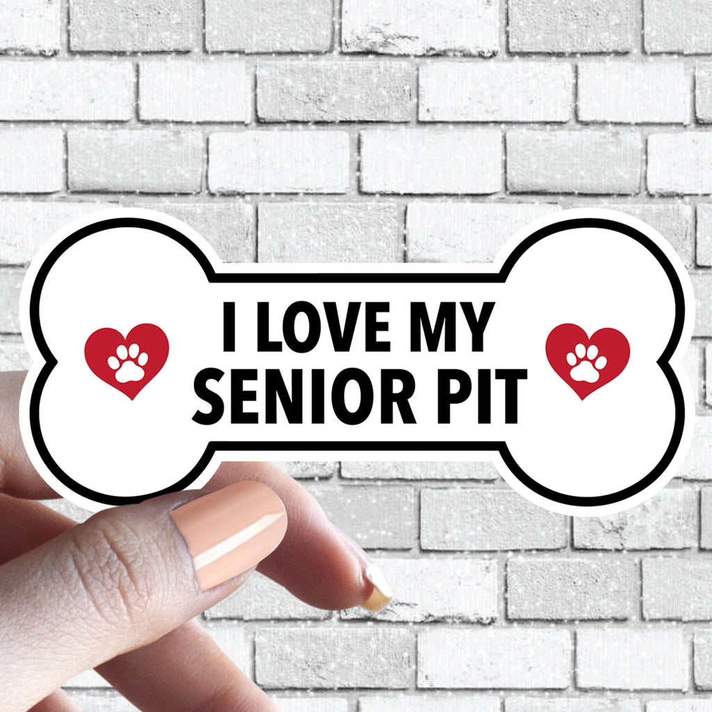 I Love My "Custom Text" - Dog Bone Sticker (Pick ANY Dog)- Dog Parent - Dog Grandparent