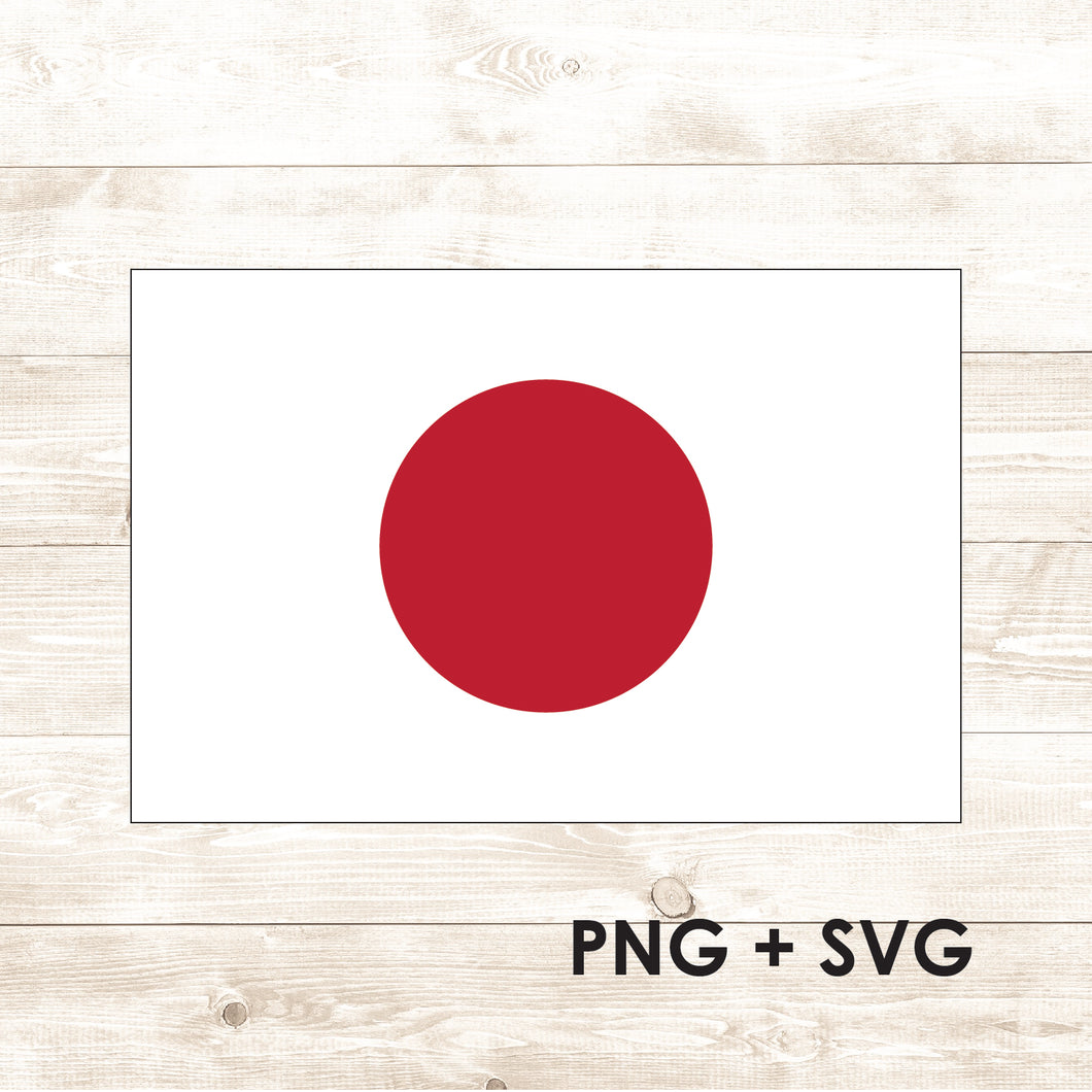 Flag of Japan - Japan Flag - Japanese Flag - SVG + PNG - Digital Download-Digital Download-Too Sweet SVGs