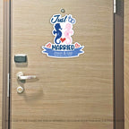 Custom Just Married - Cruise Magnet - Custom Name and Date - Nautical Design with Seahorses and Wedding Bands - Custom