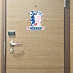 Custom Just Married - Cruise Magnet - Custom Name and Date - Nautical Design with Seahorses and Wedding Bands - Custom