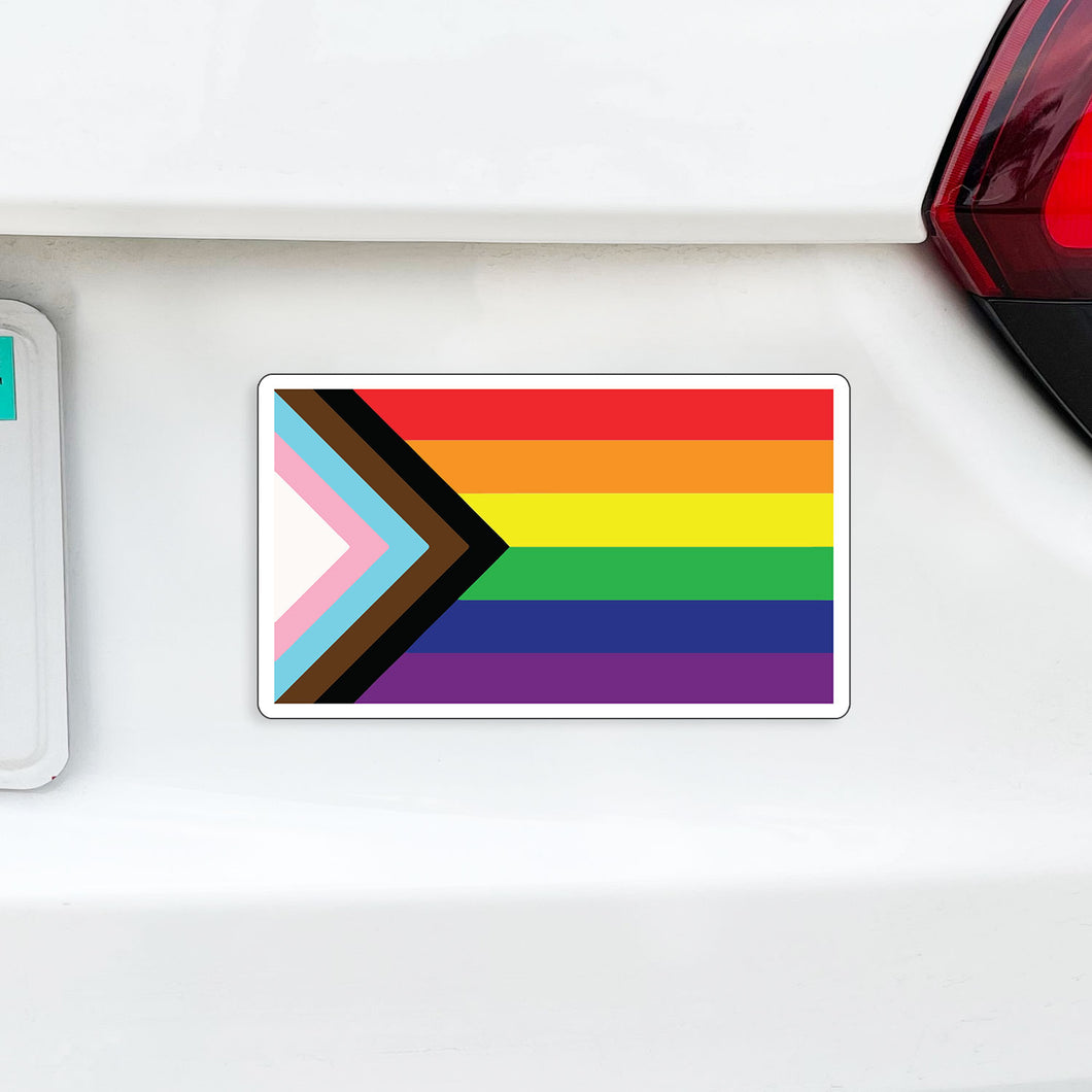 Pride LGBTQ+ Flag Magnets - Love is Love - Love Heart Flag - Rainbow Flag - Great for Car Magnet, Truck, Dishwasher, Whiteboard or Locker